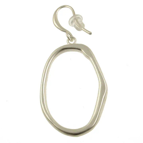 8098-1 - SILVER ORGANIC HOOP EARRING 