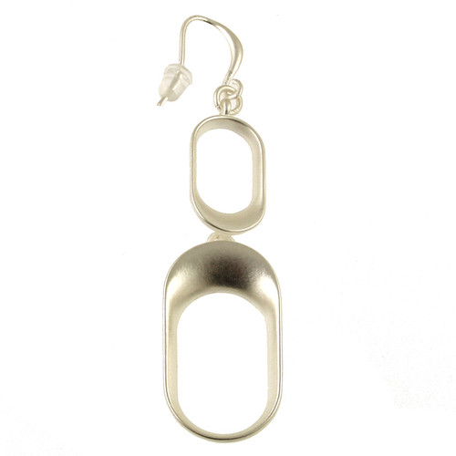 861-1 - MATTE SILVER DROP EARRING - 2.5"