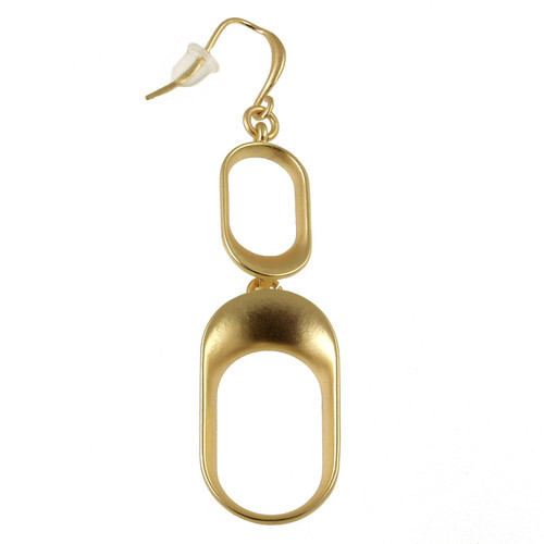 861-2 - MATTE GOLD DROP EARRING - 2.5"