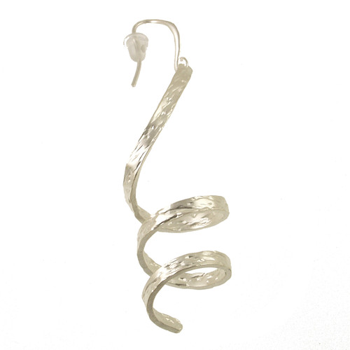 825-1 - MATTE SILVER SPIRAL EARRING - 2.5"