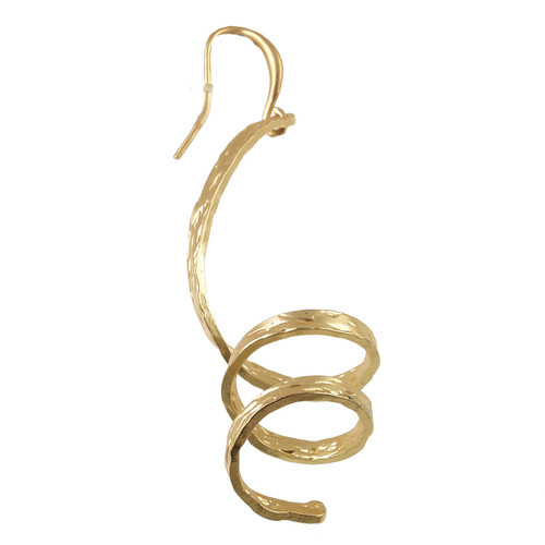 825-2 - LIGHT MATTE GOLD SPIRAL EARRING - 2.5"