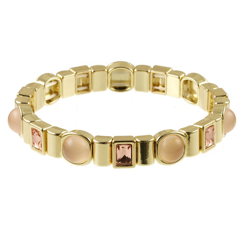 109-6 - WARM GOLD/EARTH STRETCH BRACELET - STRETCHES TO 7"