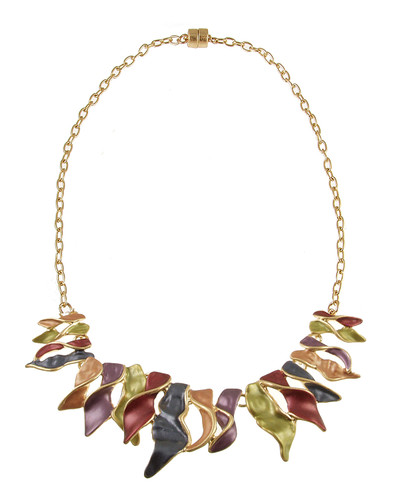 7827-4 - MATTE GOLD/MULTI TONE TWIST NECKLACE - 18"