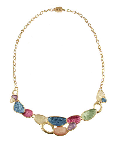 8191-4 - MATTE GOLD/MULTI TONE NECKLACE - 18"