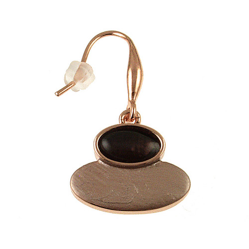 391-6 - ROSE GOLD/BROWN RESIN EARRING 