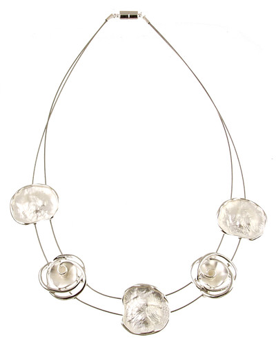 883-1 - SILVER CIRCLE SWIRL NECKLACE - 18"