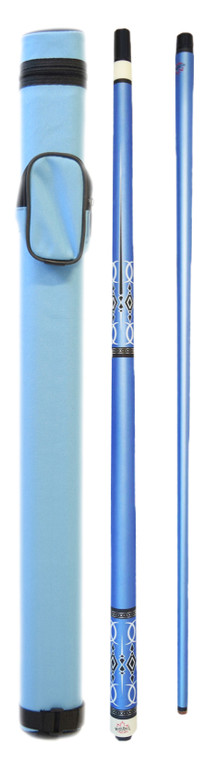 Package Deal - Sky Blue Graphite Cue & 1x1 Macaron Case - MH-608 + 033-001C-SB