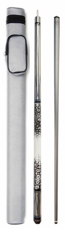 Package Deal -  Gray Graphite Cue & 1x1 Macaron Case - MH-504 + 033-001C-GY