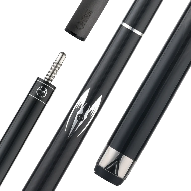 Poison Maelith Pool Cue No Wrap - MAE01 BLA/BLA NW 12.4