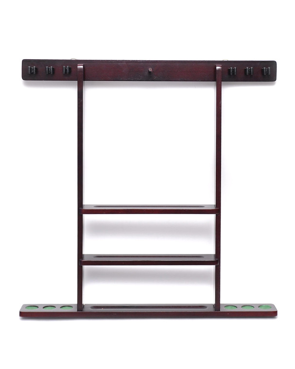 6 Cue Wall Cue Rack - Brown - 056-039-BN