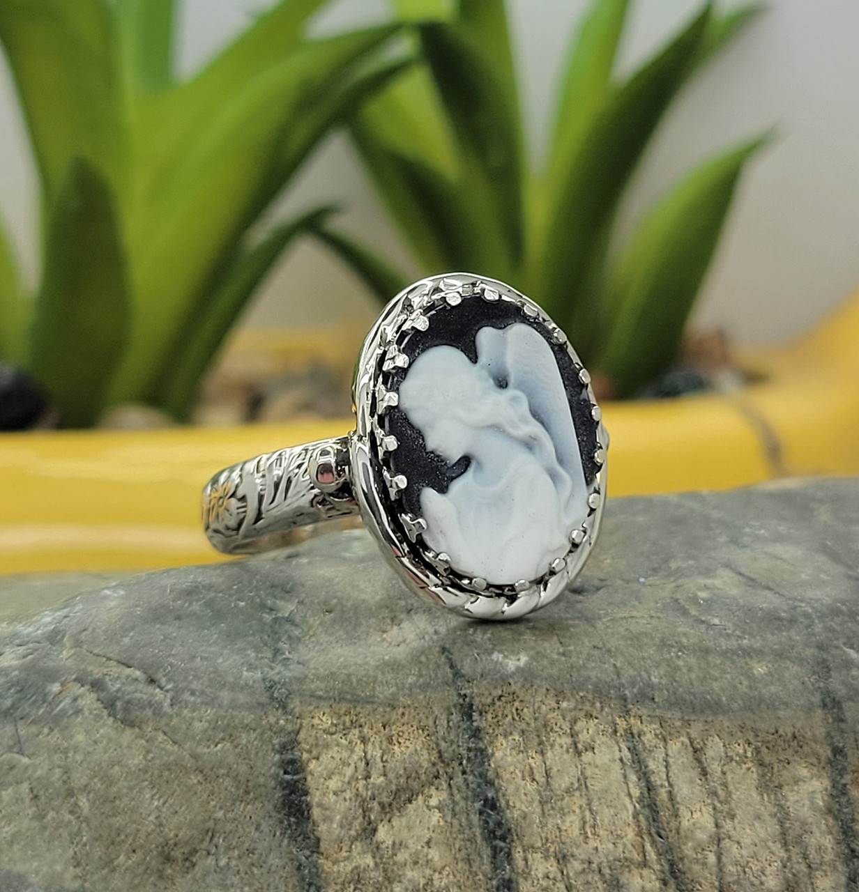 Vintage Antinous Silver Cameo Ring – Butter Lane Antiques