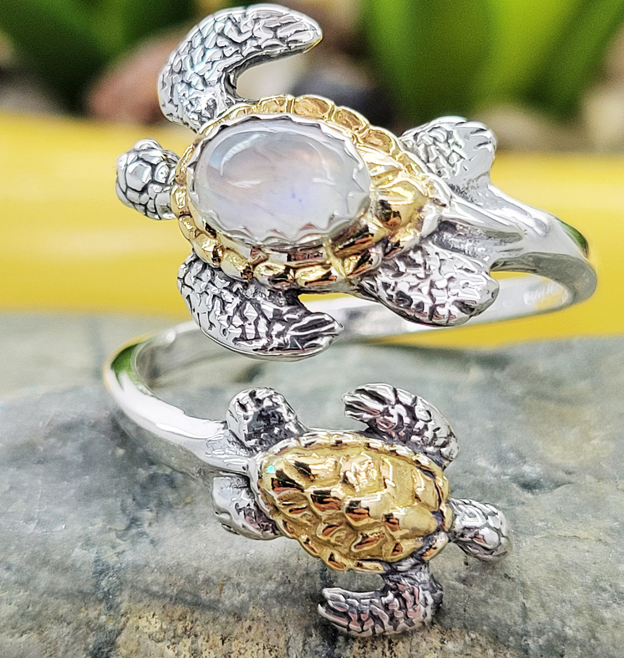 14k Yellow Gold Turtle Ring With flexible Head | eBay