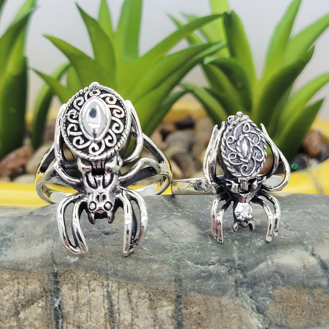 Poison Spider Ring Sterling Silver 925 with/without gemstone