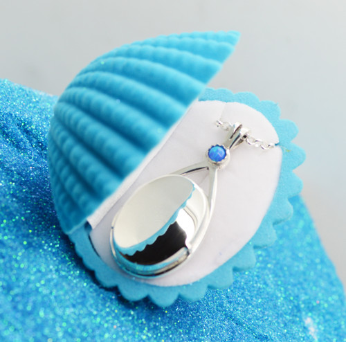 Blue Cut-Out Teardrop Necklace | Nicole Barr
