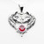 Wolf Couple Heart pendant in Sterling Silver 925 with Birthstone