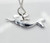 Mermaid Silhouette pendant inlaid with Blue Fire Opal in Sterling Silver 925