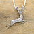 Holiday Reindeer Pendant pave with white Zircon in Sterling Silver 925