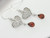 Amber and Filigree Heart Sterling Silver 925 Earrings
