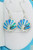 Seashell Sterling Silver 925 Earrings with Blue Fire Opal Inlay