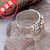 Genuine Rose Quartz and Peach Moonstones Ring in Sterling Silver 925 size 7 7.5 8 8.5 9 9.5 10 10.5