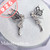 Fairies Stud Earrings sterling silver 925 with white zircons