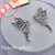 Fairies Stud Earrings sterling silver 925 with white zircons