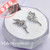 Fairies Stud Earrings sterling silver 925 with white zircons