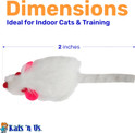 dimensions of a real rabbit fur white mouse cat toy 2 inches