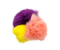 real Rabbit Fur 3 pom Cat teaser wand refill, pink, yellow, purple