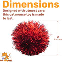 dimensions of a jumbo tuff kitty puff 2 inches showing red