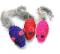 Sisal Rope Cat Toy 3 Pak Purple, Pink, Red