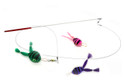 Kat Fly Cat Toy Teaser Wand Refill - Green, Pink, and Purple Frog Cat Toy Teaser Attachment with Wand