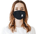 Cloth face mask with cat sitting design