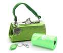 Poo Bags with Purse Dispenser - Glitter  Design Green
