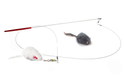 Fur Mouse Cat Toy Teaser Refill with rattle 2 Pk Teaser Attachment