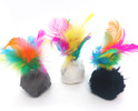 Fur Pom Pom Wobble Feather Cat Toy