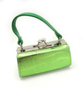 green glitter purse