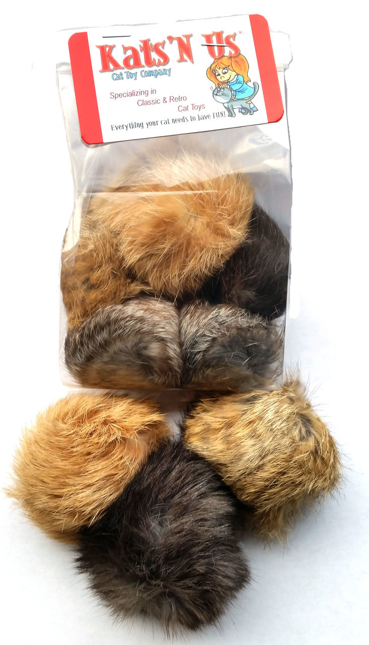 Jumbo Rabbit Fur Pom Ball Cat Toy