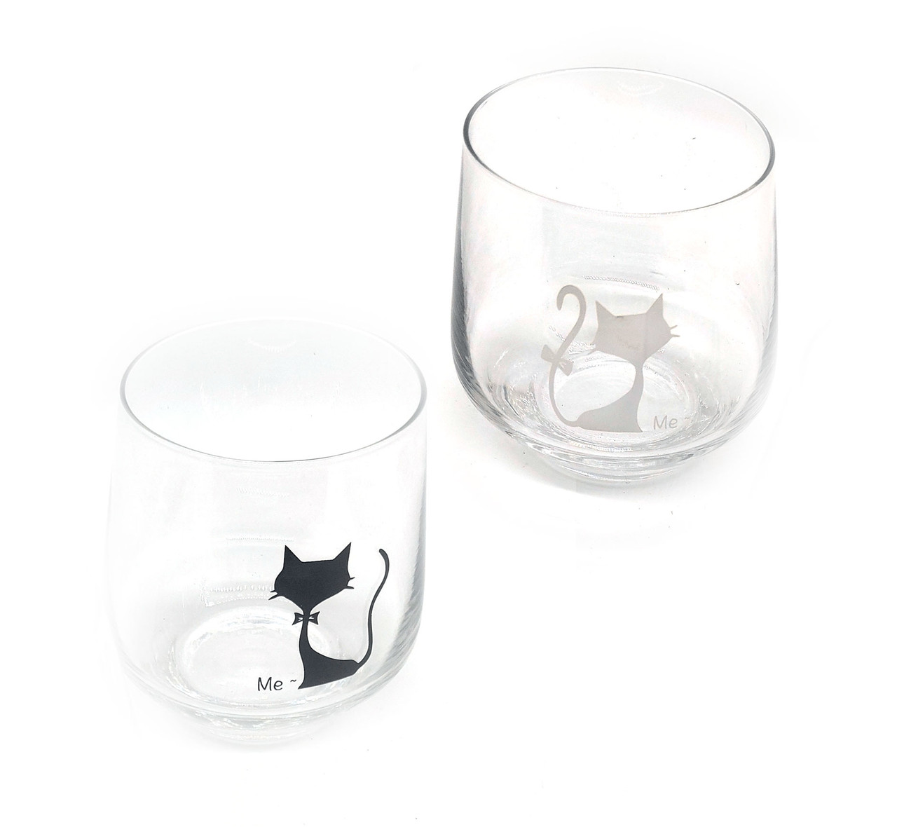 Single Cat Silhouette Wine Glass Goblet by Kats'n Us by Kats'n Us