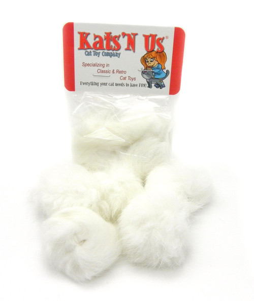 White Rabbit Fur Pom Pom Cat Toy