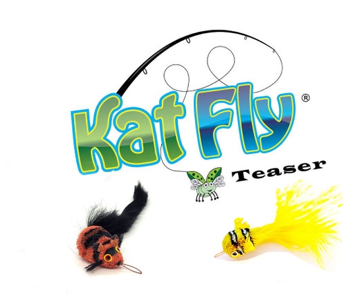 Cat Toy Wand Refill - Mouse and clownfish KatFly®  Teaser Set
