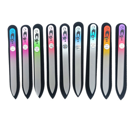 Glass Nail Files “Cat Stretching” with Swarovski crystals