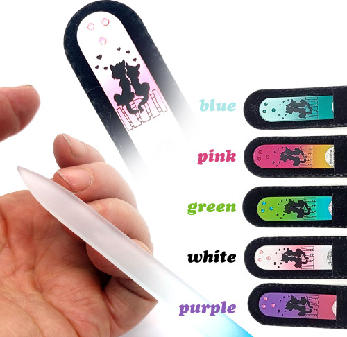 Glass Nail Files “Love Cats on Fence” with Swarovski crystals