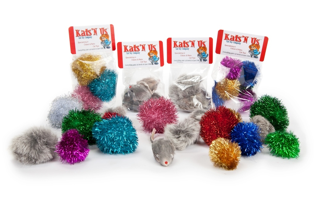 sparkle ball cat toy Tuff Kitty Puff Glitter Pom Pom Cat Toy - Pick a Color