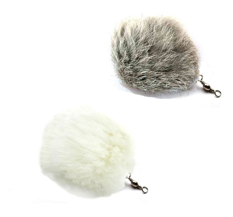 Rabbit Fur Pom Pom Ball Cat Toy - White