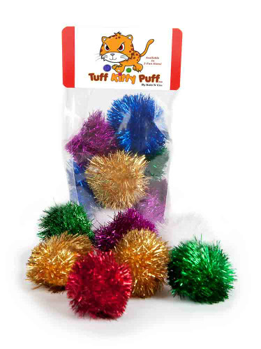 tinsel pom pom cat toy