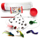 Cat toy Wand with 5 Kat lure Kat Fly Teaser Toys