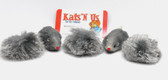 Real Rabbit Fur Pom Pom & Mouse Cat Toy - 5 Pak