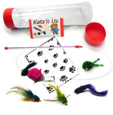 Kat Fly Teaser Frog Cat Toy Wand Kit