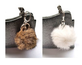 Rabbit fur Pom pom Keychain